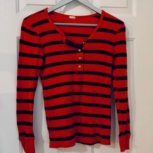 3 for $25 Jcrew Orange & Navy stripe button shirt